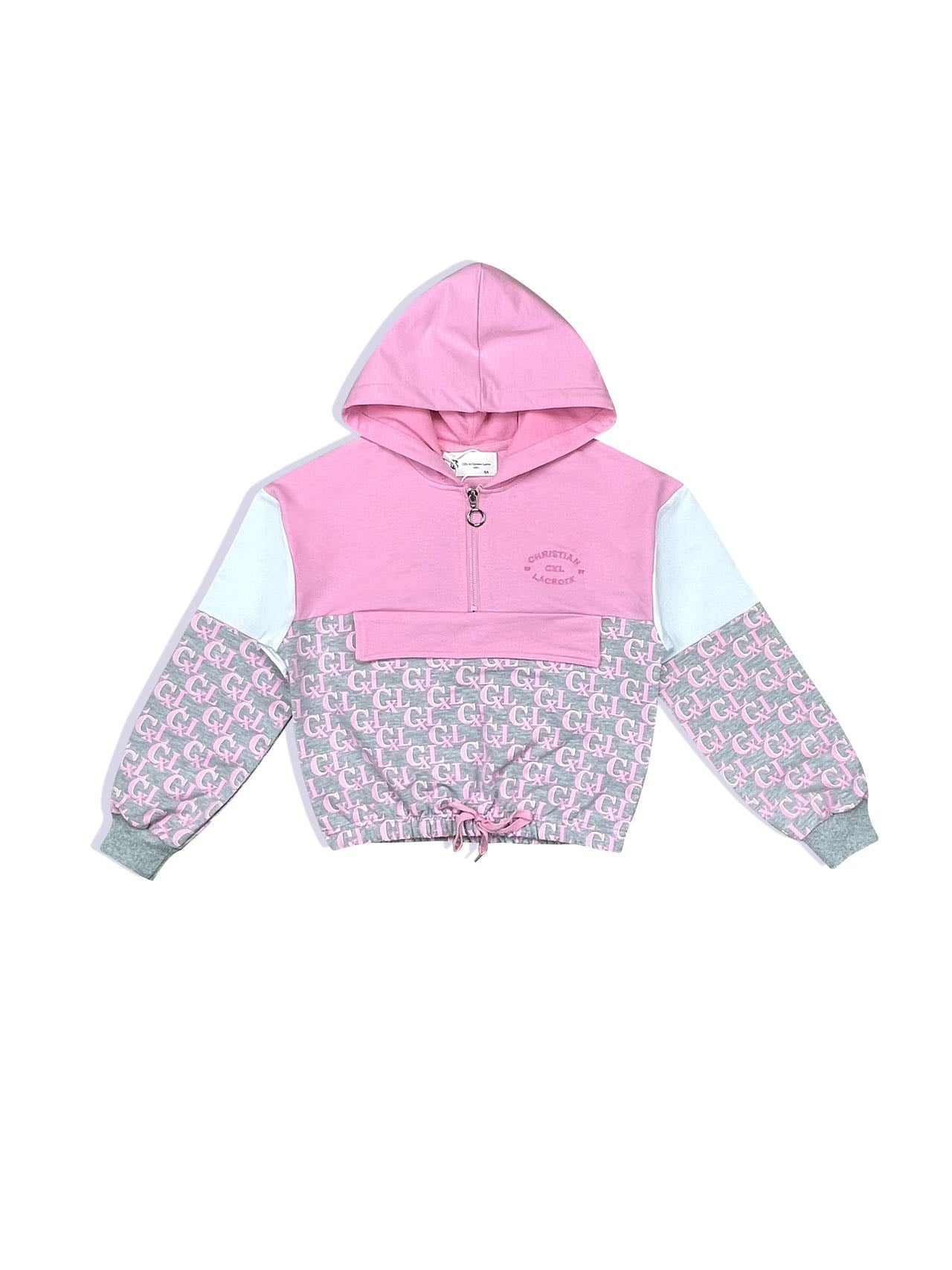 Sweat poche rose/gris fille Christian LaCroix