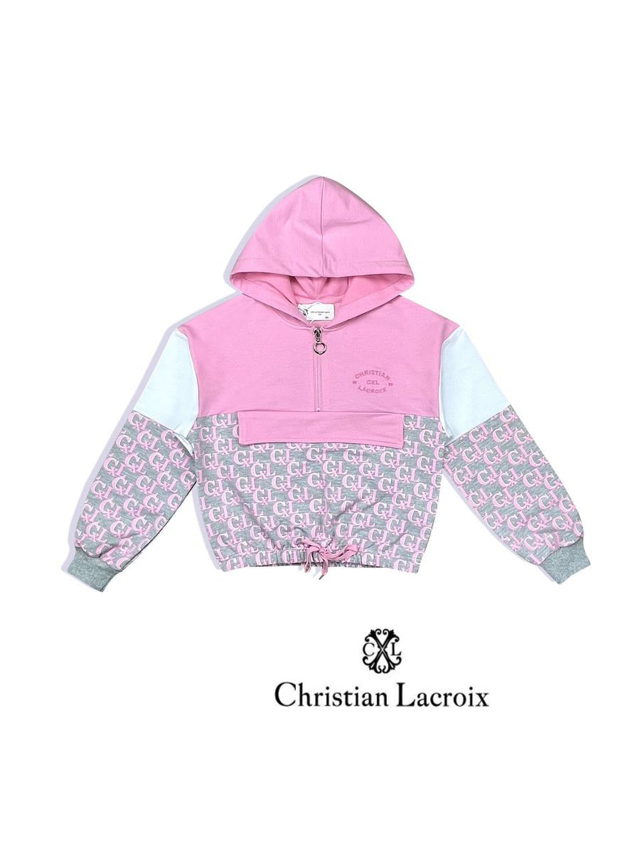 Sweat poche rose/gris fille Christian LaCroix