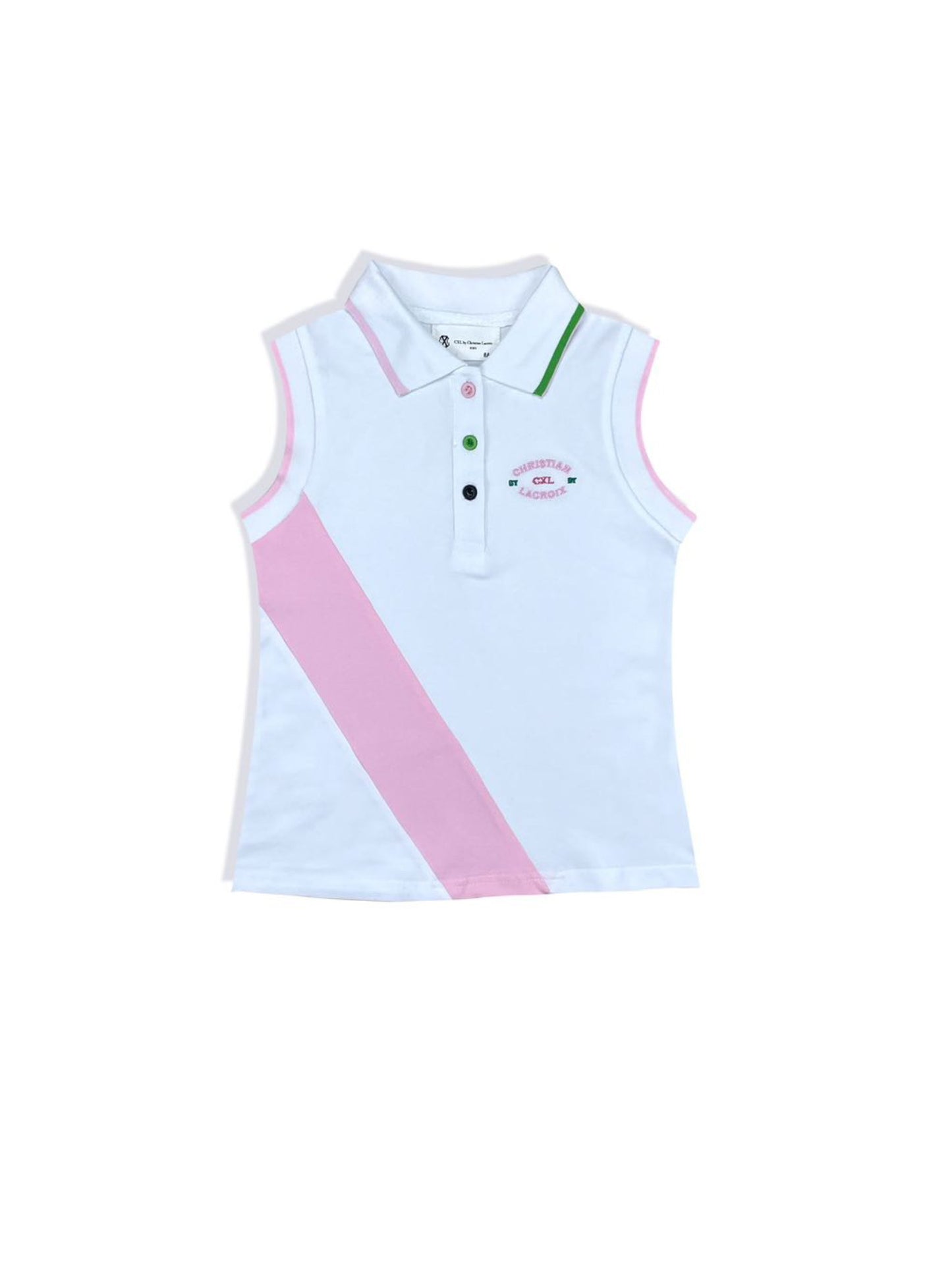 Polo sans manches blanc fille Christian LaCroix