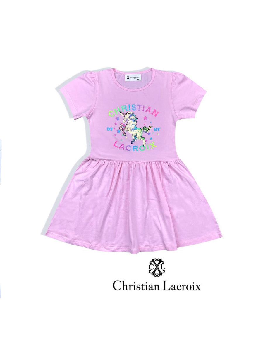 Robe rose licorne fille Christian LaCroix