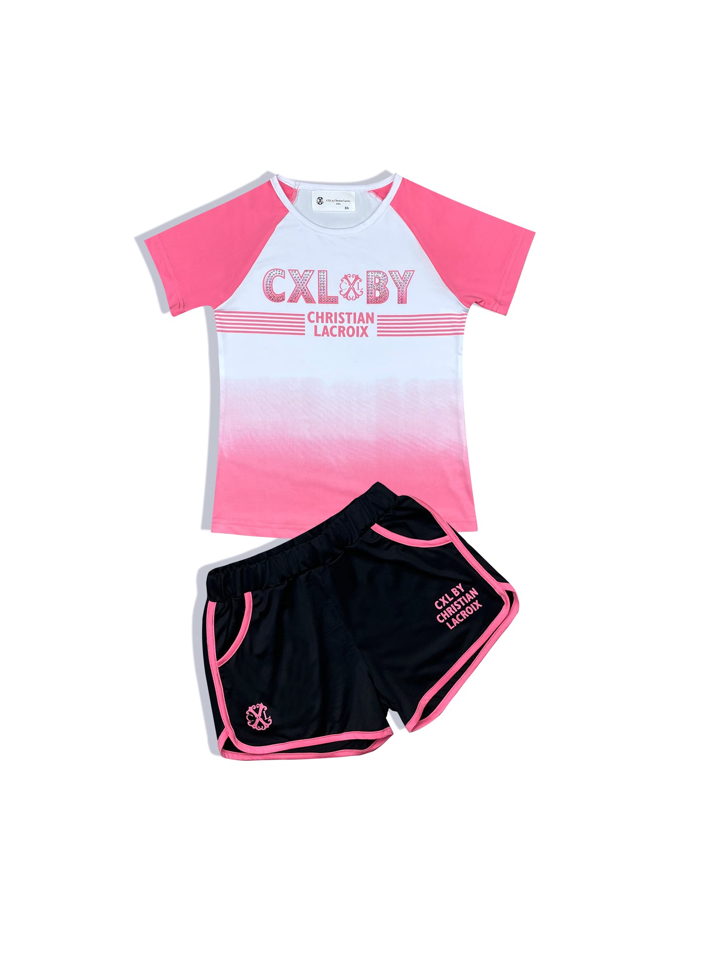 Ensemble tshirt short fuchsia fille Christian LaCroix