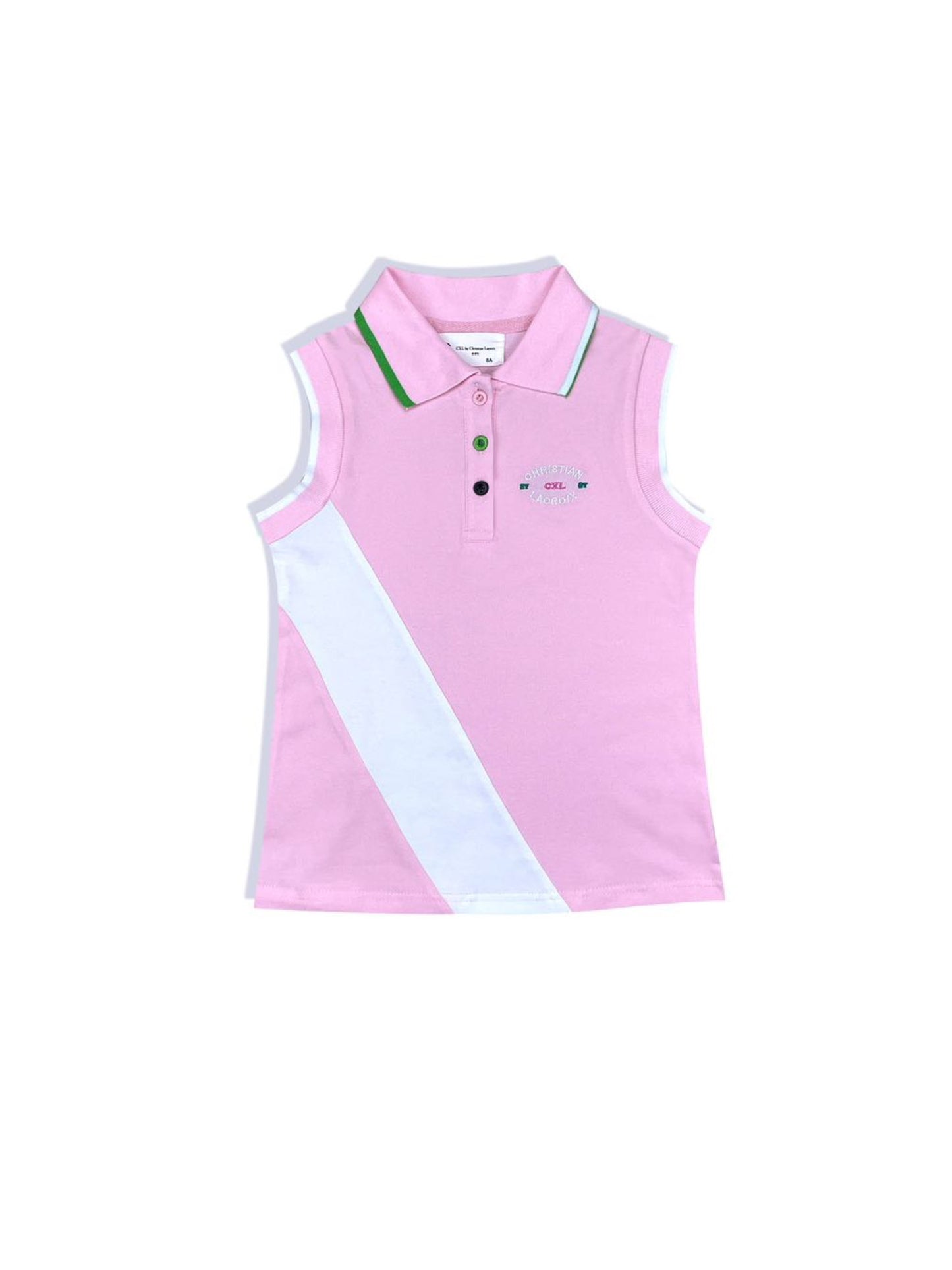 Polo sans manches rose fille Christian LaCroix