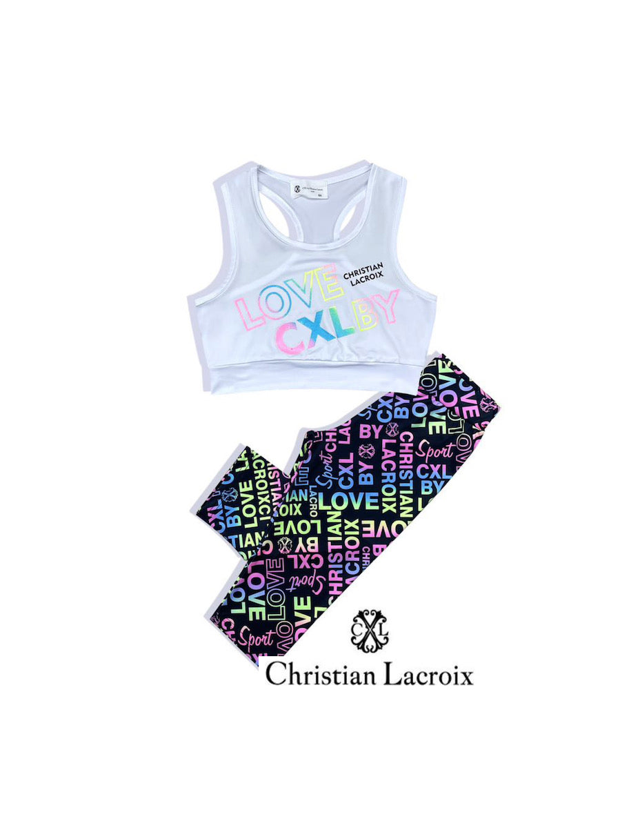 Ensemble débardeur legging blanc fille Christian LaCroix