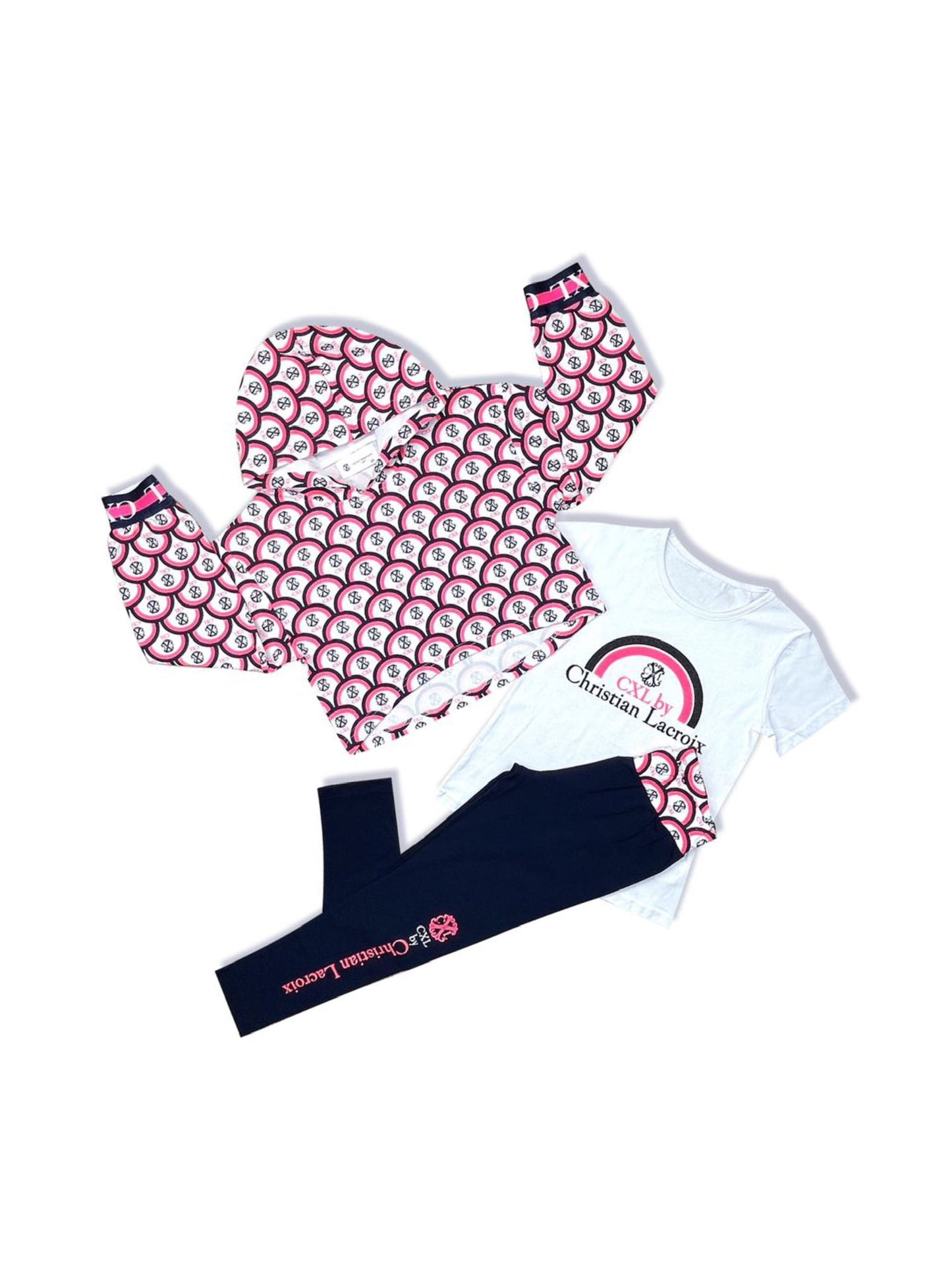 Ensemble 3PCS rose/blanc fille Christian LaCroix
