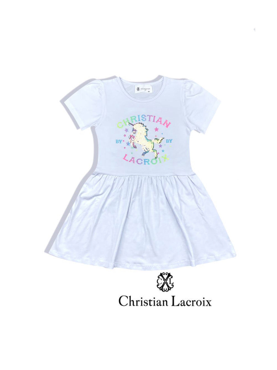 Robe blanche licorne fille Christian LaCroix