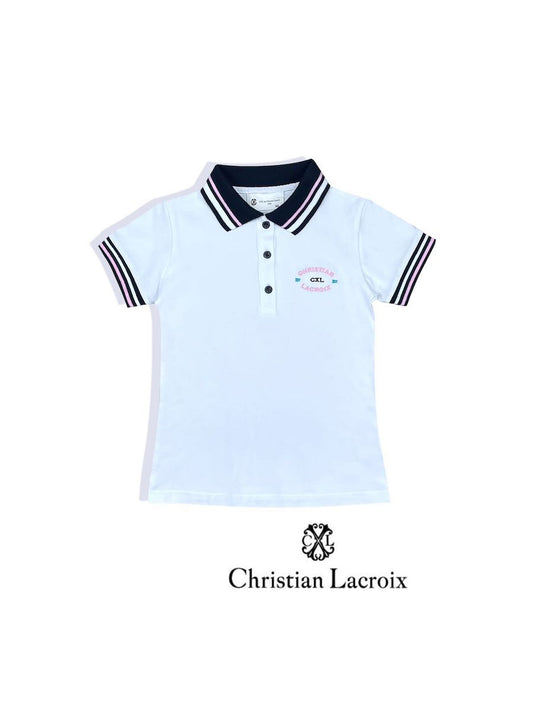 Tshirt polo blanc fille Christian LaCroix