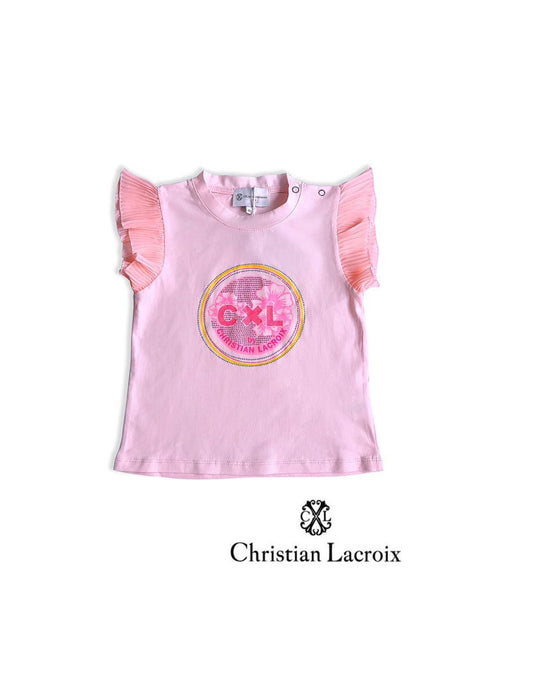 Tshirt rose bébé fille Christian LaCroix