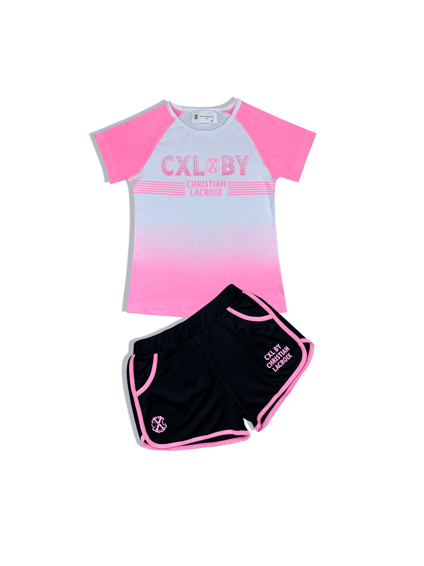 Ensemble tshirt short rose fille Christian LaCroix