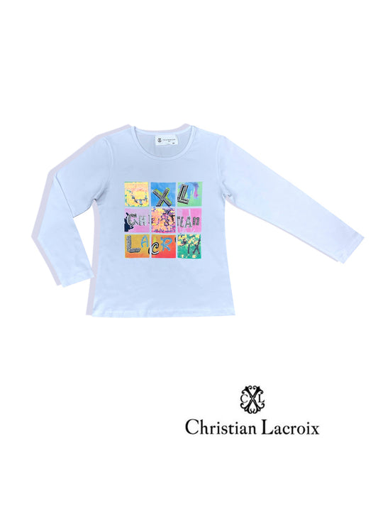 Tshirt manche longue blanc fille Christian LaCroix