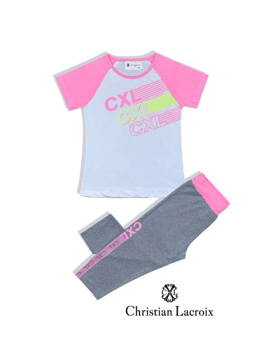 Ensemble tshirt legging blanc fille Christian LaCroix