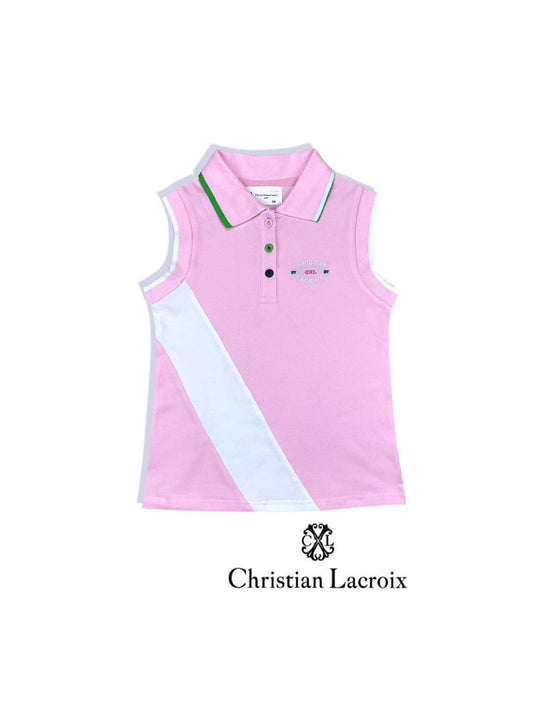 Polo sans manches rose fille Christian LaCroix