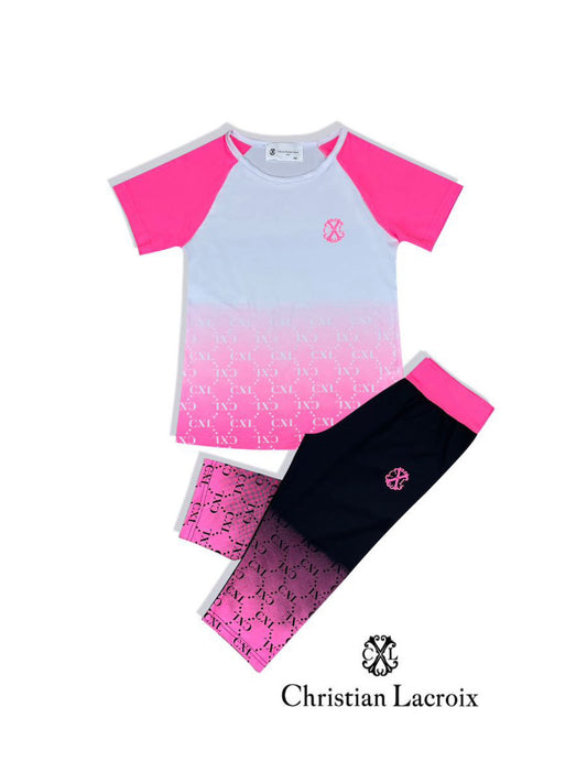 Ensemble tshirt legging fuchsia fille Christian LaCroix